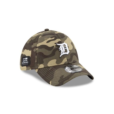 Green Detroit Tigers Hat - New Era MLB Armed Forces Weekend 39THIRTY Stretch Fit Caps USA3750926